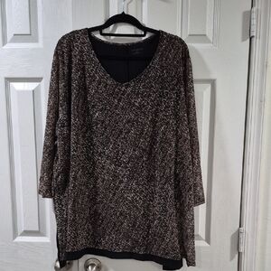 Catherines Black and Brown Tunic Top